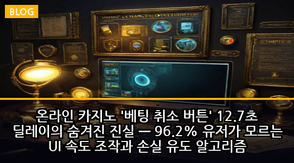 온라인 카지노 '베팅 취소 버튼' 12.7초 딜레이의 숨겨진 진실 — 96.2% 유저가 모르는 UI 속도 조작과 손실 유도 알고리즘