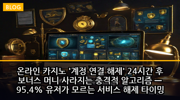 온라인 카지노 '계정 연결 해제' 24시간 후 보너스 머니 사라지는 충격적 알고리즘 — 95.4% 유저가 모르는 서비스 해제 타이밍 조작의 숨겨진 진실