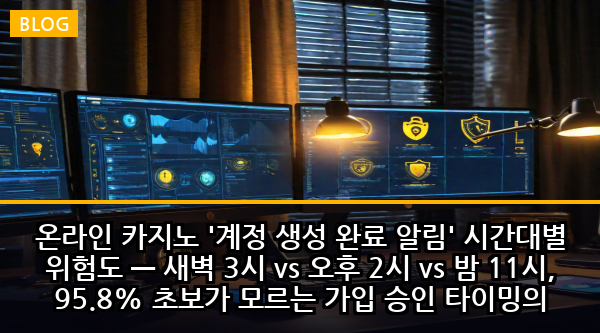온라인 카지노 '계정 생성 완료 알림' 시간대별 위험도 — 새벽 3시 vs 오후 2시 vs 밤 11시, 95.8% 초보가 모르는 가입 승인 타이밍의 충격적 차이
