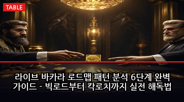 라이브 바카라 로드맵 패턴 분석 6단계 완벽 가이드 - 빅로드부터 칵로치까지 실전 해독법