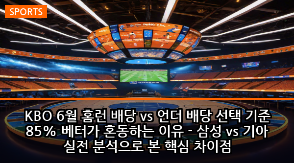 KBO 6월 홈런 배당 vs 언더 배당 선택 기준 85% 베터가 혼동하는 이유 - 삼성 vs 기아 실전 분석으로 본 핵심 차이점