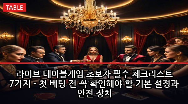 라이브 테이블게임 초보자 필수 체크리스트 7가지 - 첫 베팅 전 꼭 확인해야 할 기본 설정과 안전 장치