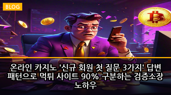 온라인 카지노 '신규 회원 첫 질문 3가지' 답변 패턴으로 먹튀 사이트 90% 구분하는 검증소장 노하우